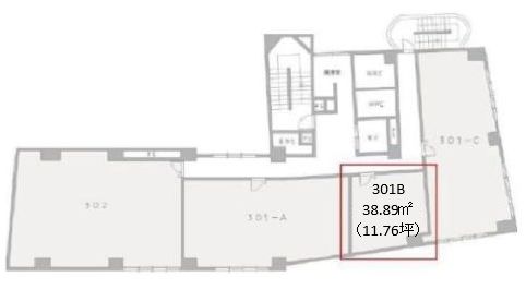 【サンパール天王寺ビル301B】の間取り図